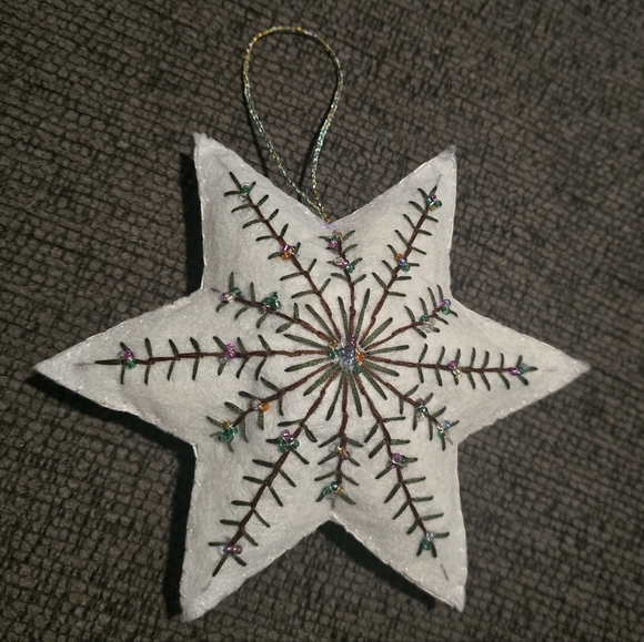 Other - Handmade Embroidered Star Ornament